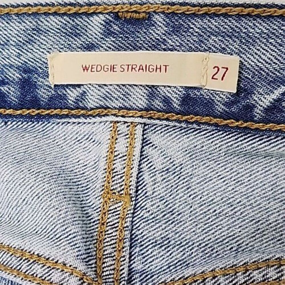 Levi's Premium Wedge Straight Button Fly Raw Hem Medium Wash Jeans W27 L28 - Picture 6 of 12
